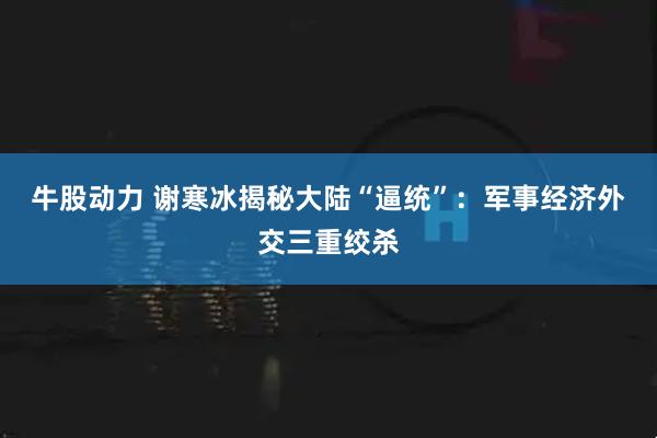 牛股动力 谢寒冰揭秘大陆“逼统”：军事经济外交三重绞杀