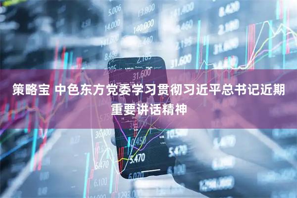 策略宝 中色东方党委学习贯彻习近平总书记近期重要讲话精神