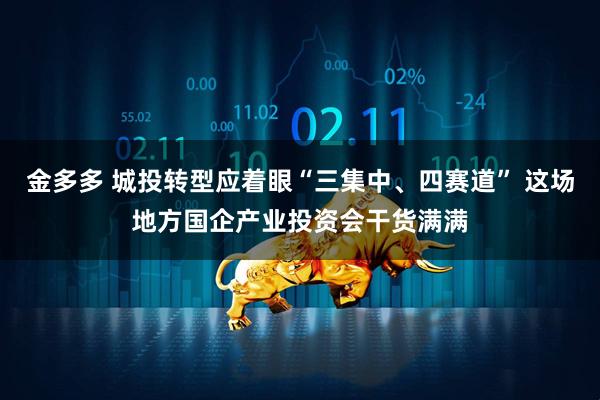 金多多 城投转型应着眼“三集中、四赛道” 这场地方国企产业投资会干货满满