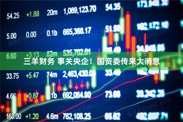 三羊财务 事关央企！国资委传来大消息