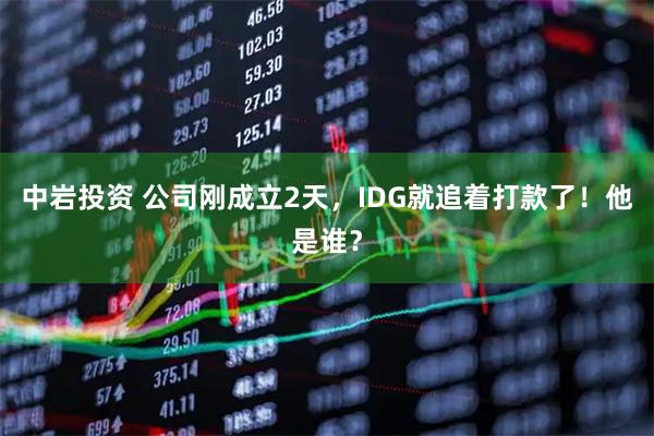 中岩投资 公司刚成立2天，IDG就追着打款了！他是谁？
