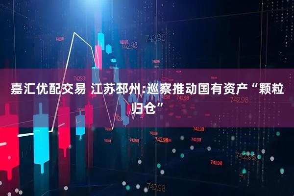 嘉汇优配交易 江苏邳州:巡察推动国有资产“颗粒归仓”