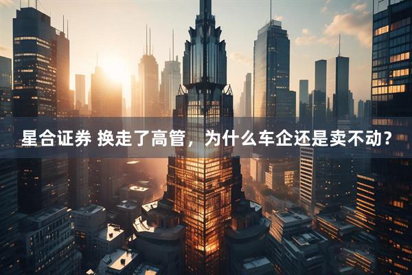 星合证券 换走了高管，为什么车企还是卖不动？