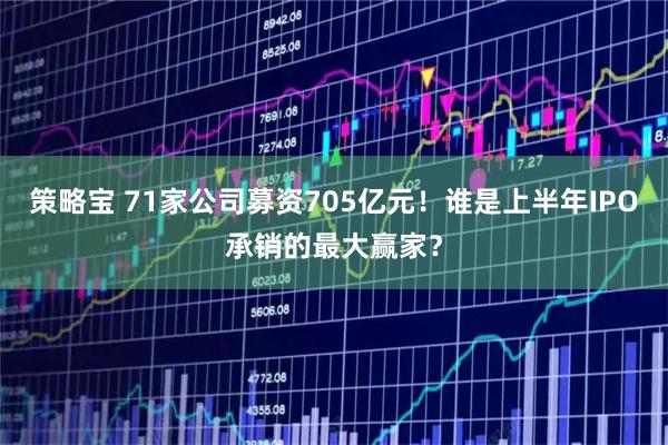 策略宝 71家公司募资705亿元!谁是上半年IPO承销的最大赢家?